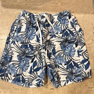 Free Planet Blue and White Swim Trunks
